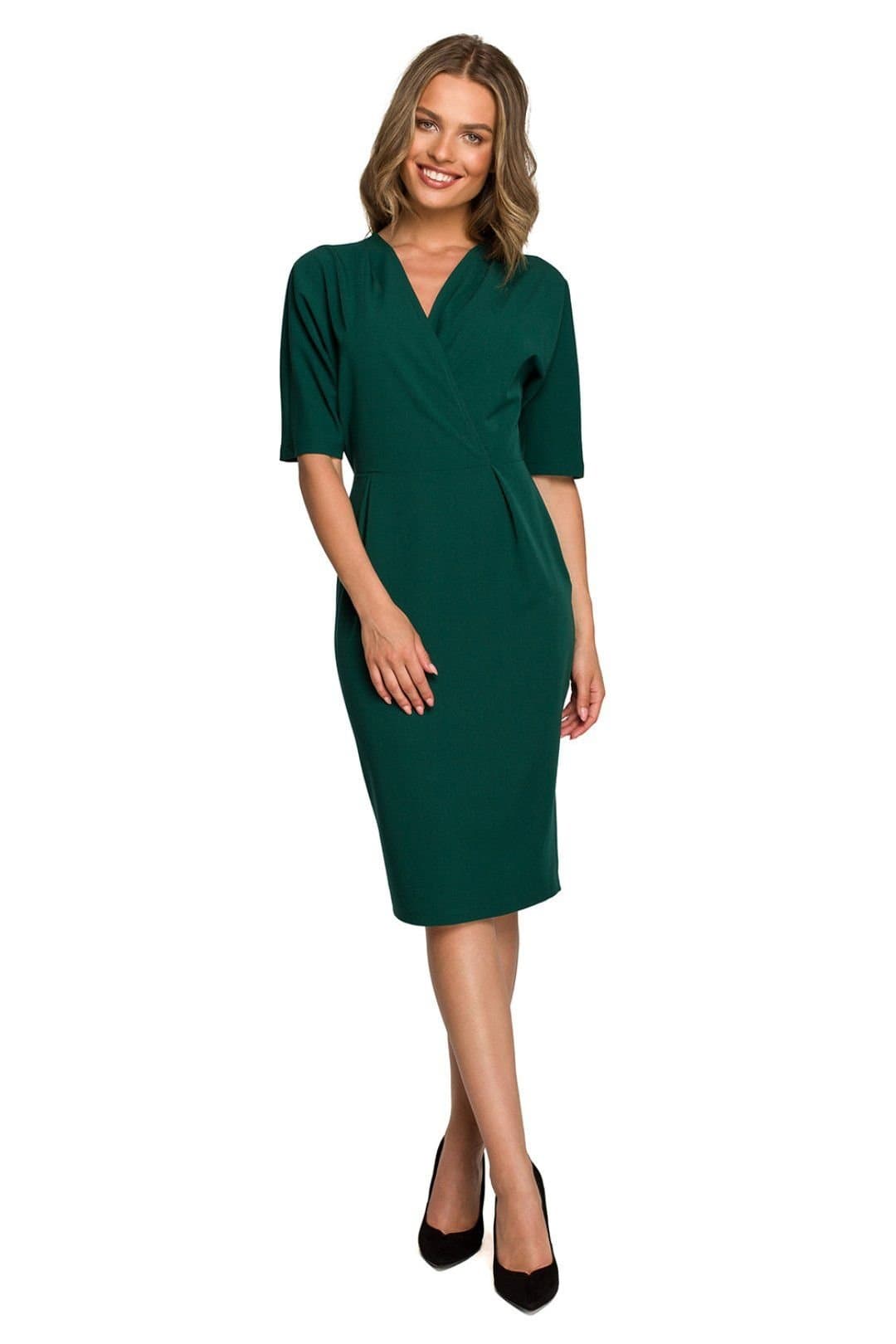 Love Lace Love Lace Women's Envelope Top Batwing Sleeve Pencil Dress Style 171198 in Green