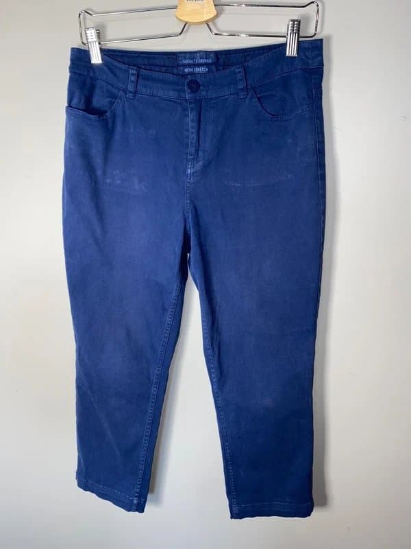 Seasalt Cornwall Seasalt Cornwall Albert Quay Crops Cropped Trousers Jeans Blue Stretch 10