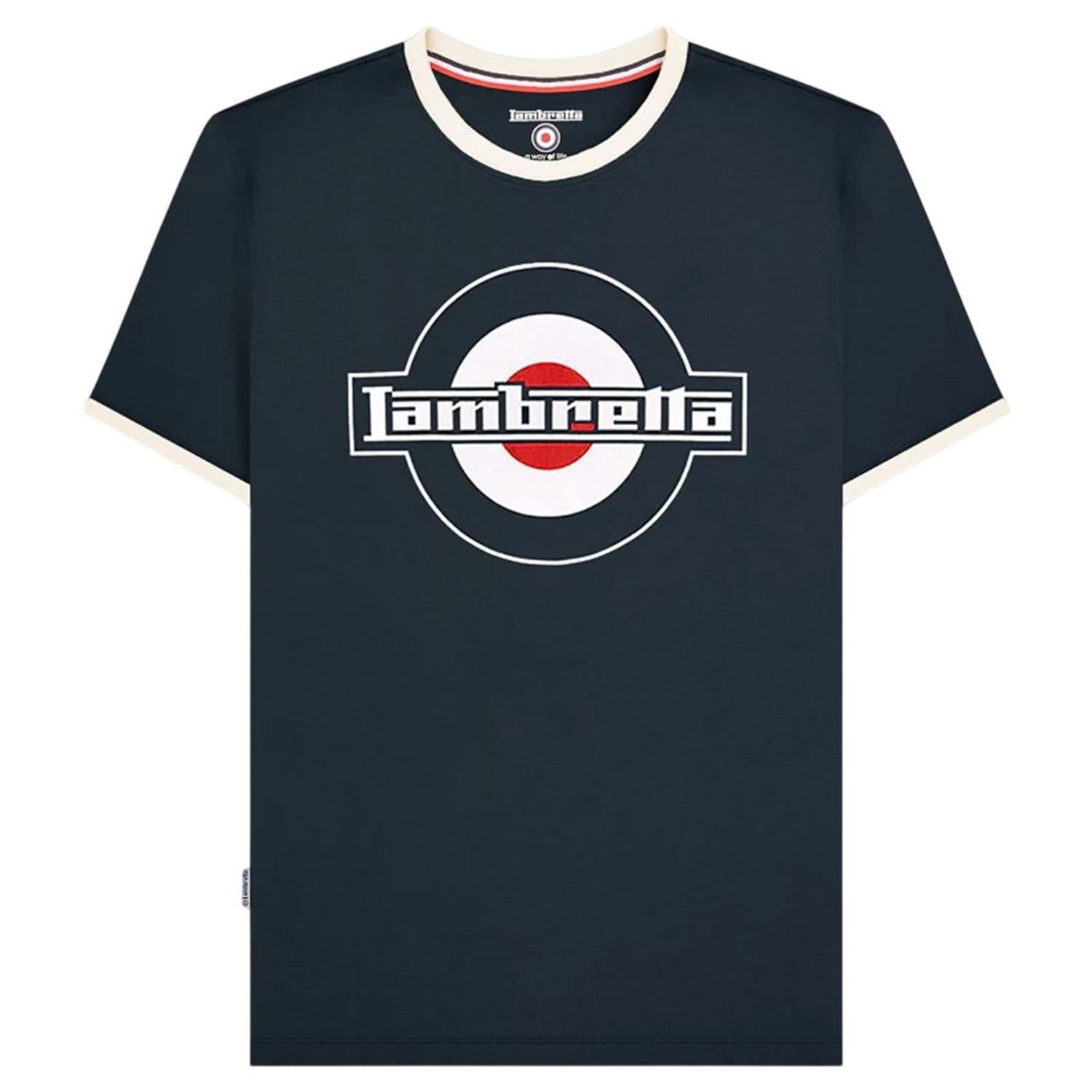 Lambretta Men's SS25 Ringer Logo T-Shirt in Dark Navy