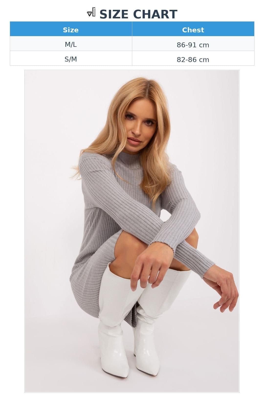 Love Lace Love Lace Women's Ribbed Long Sleeve Pencil Dress for Work Style 190128 in Grey - 4