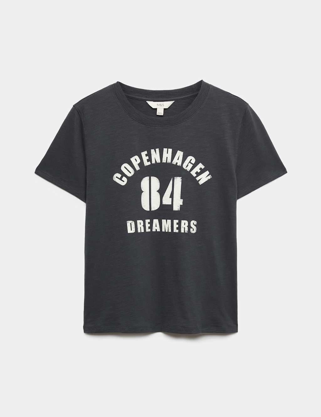 Marks & Spencer M&S Black Cotton Graphic Slim Fit T-Shirt