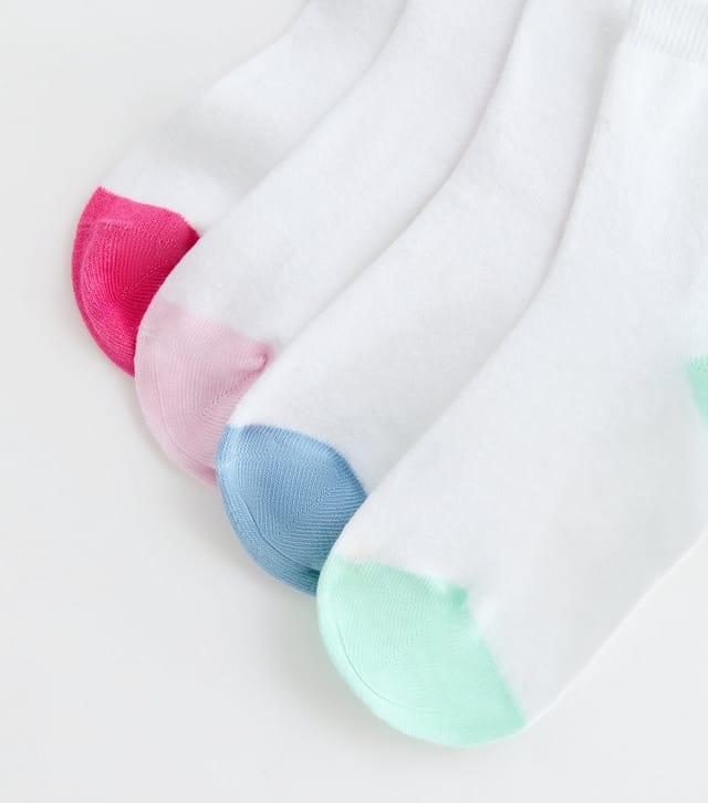New Look 4 Pack White Heel and Toe Socks New Look - 2