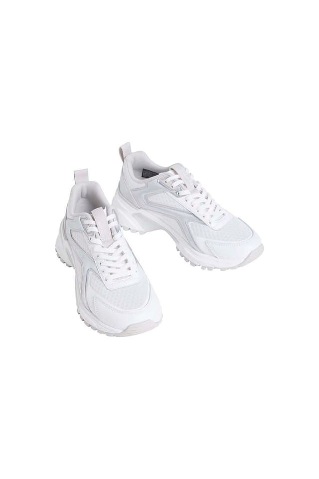 Calvin Klein Calvin Klein Women's Hike Run Ckstripe Mesh Metbright White/Silver in White - 2