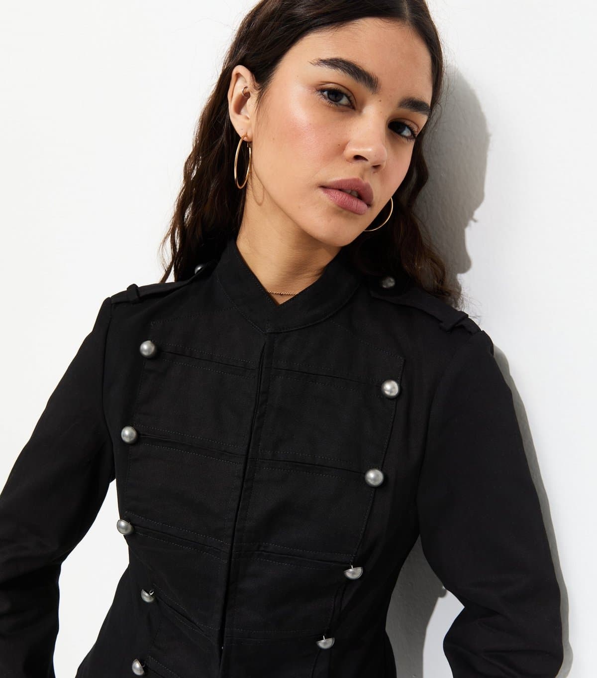 New Look Women's Black Cotton Drummer Style Jacket New Look