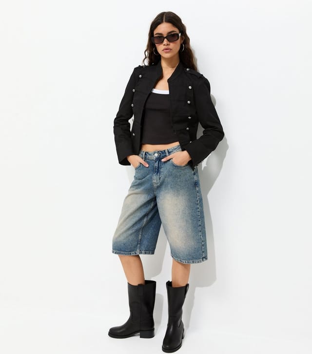 New Look Women's Black Cotton Drummer Style Jacket New Look - 3