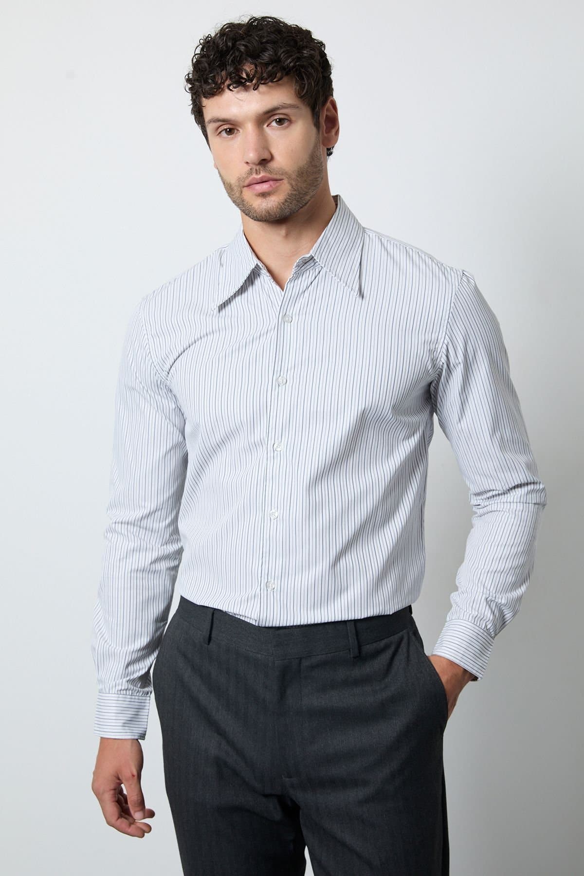 Burton Burton Men's Blue Striped Long Sleeve Shirt