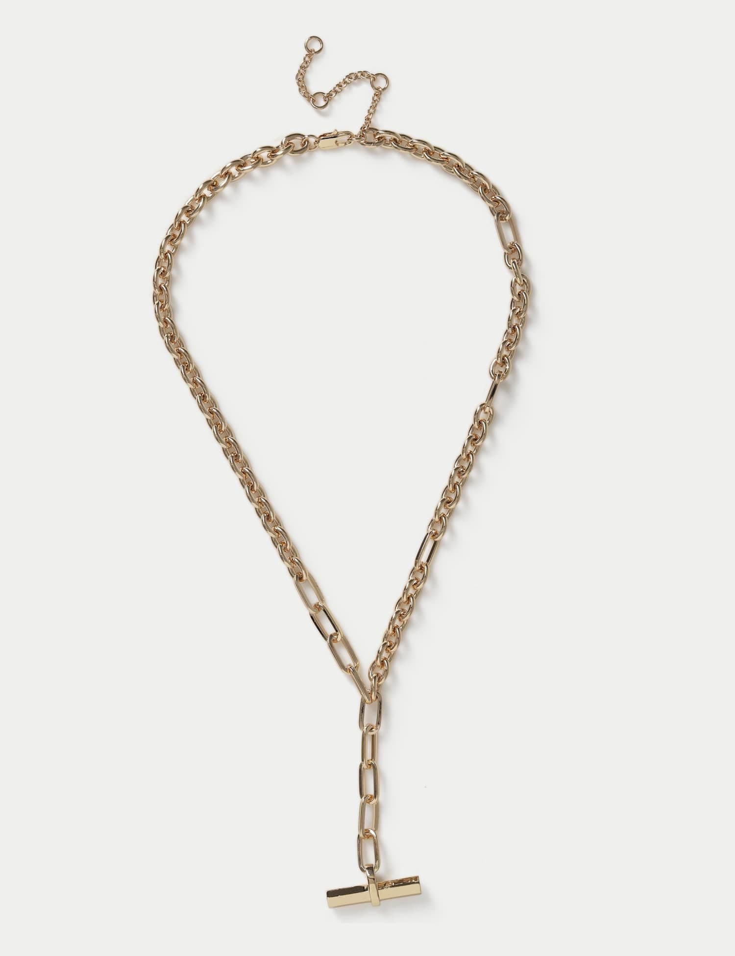 Marks & Spencer M&S T Bar Y Necklace Gold