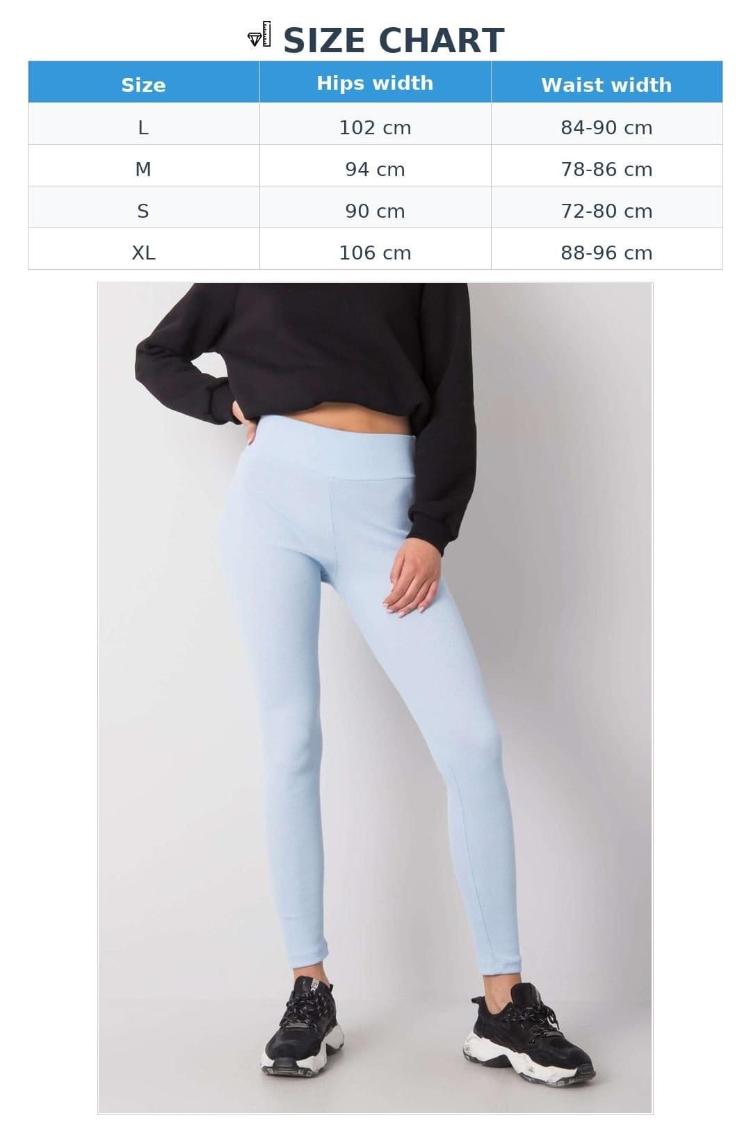 Love Lace Love Lace Women's Ribbed High Waist Long Leggings in Blue - 4