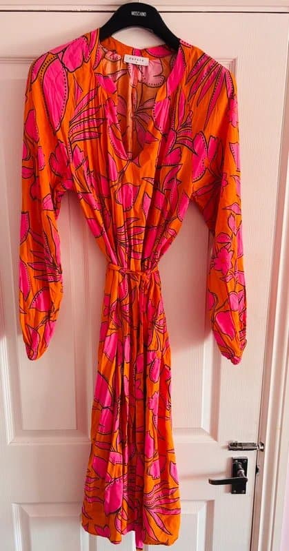 Papaya Papaya plunge midi belted statement wedding party holiday dress10-12  same day post