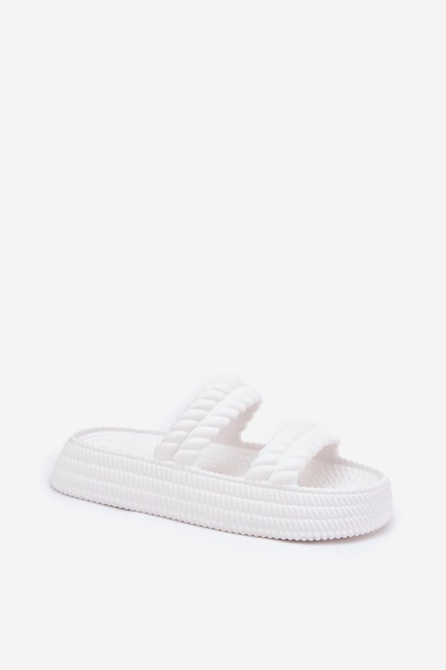 Love Lace Love Lace Women's Lightweight Foam Platform Flip Flops Two Strap Comfort All Day in White - 2
