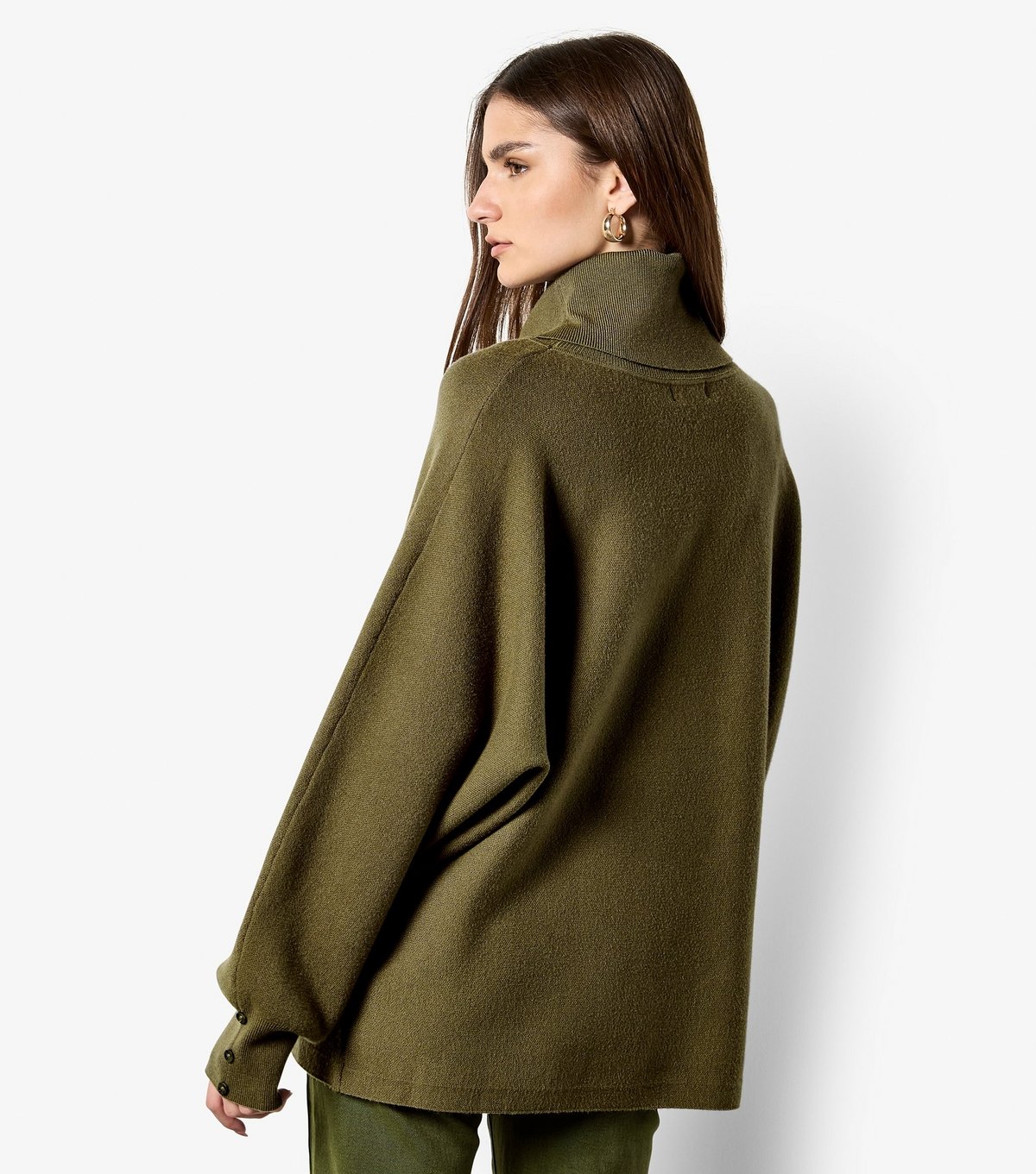 Apricot Women's Dark Khaki Roll Neck Oversized Batwing Jumper Apricot New Look - 3