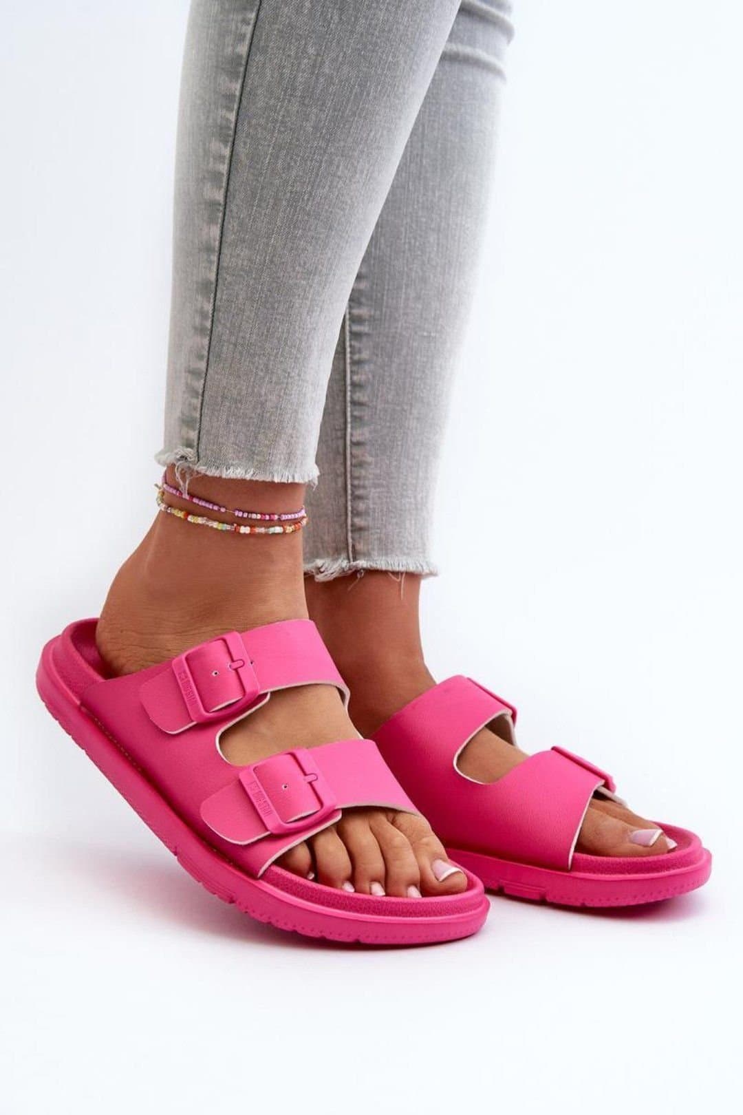 Love Lace Love Lace Women's Lightweight EVA Foam Adjustable Strap Flip Flops for Comfort in Pink
