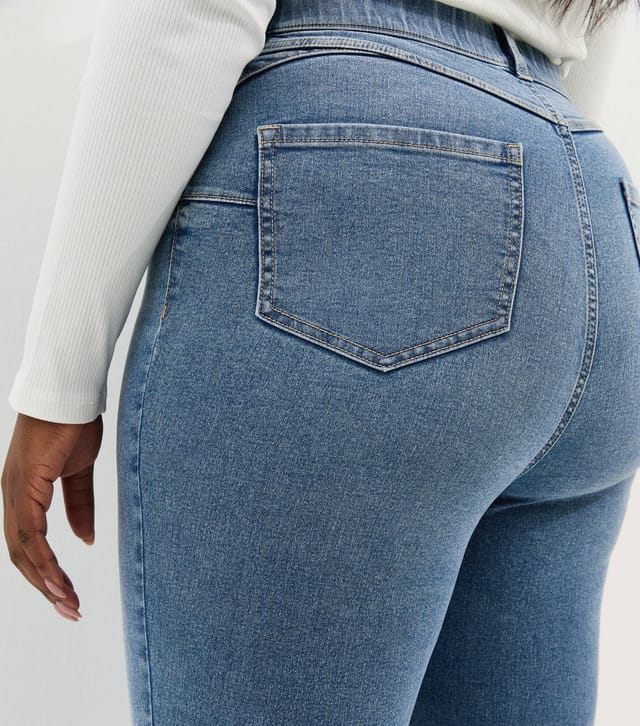 New Look Women's Plus Size Mid Blue Emilee Jeggings Curves New Look - 2