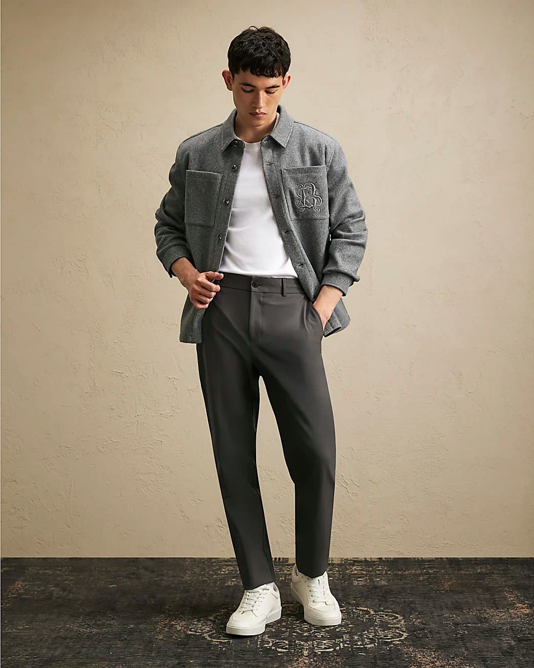 River Island Mens River Island Grey Skinny Fit Comfort Stretch Trousers