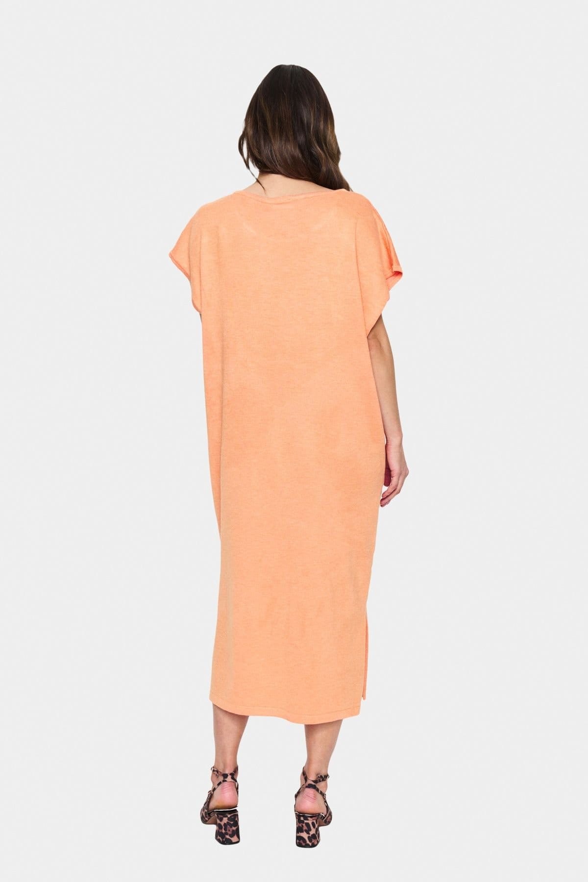 Saint Tropez Saint Tropez Women's MilaSZ Round Neck Short Sleeve Dress in Peach - 4