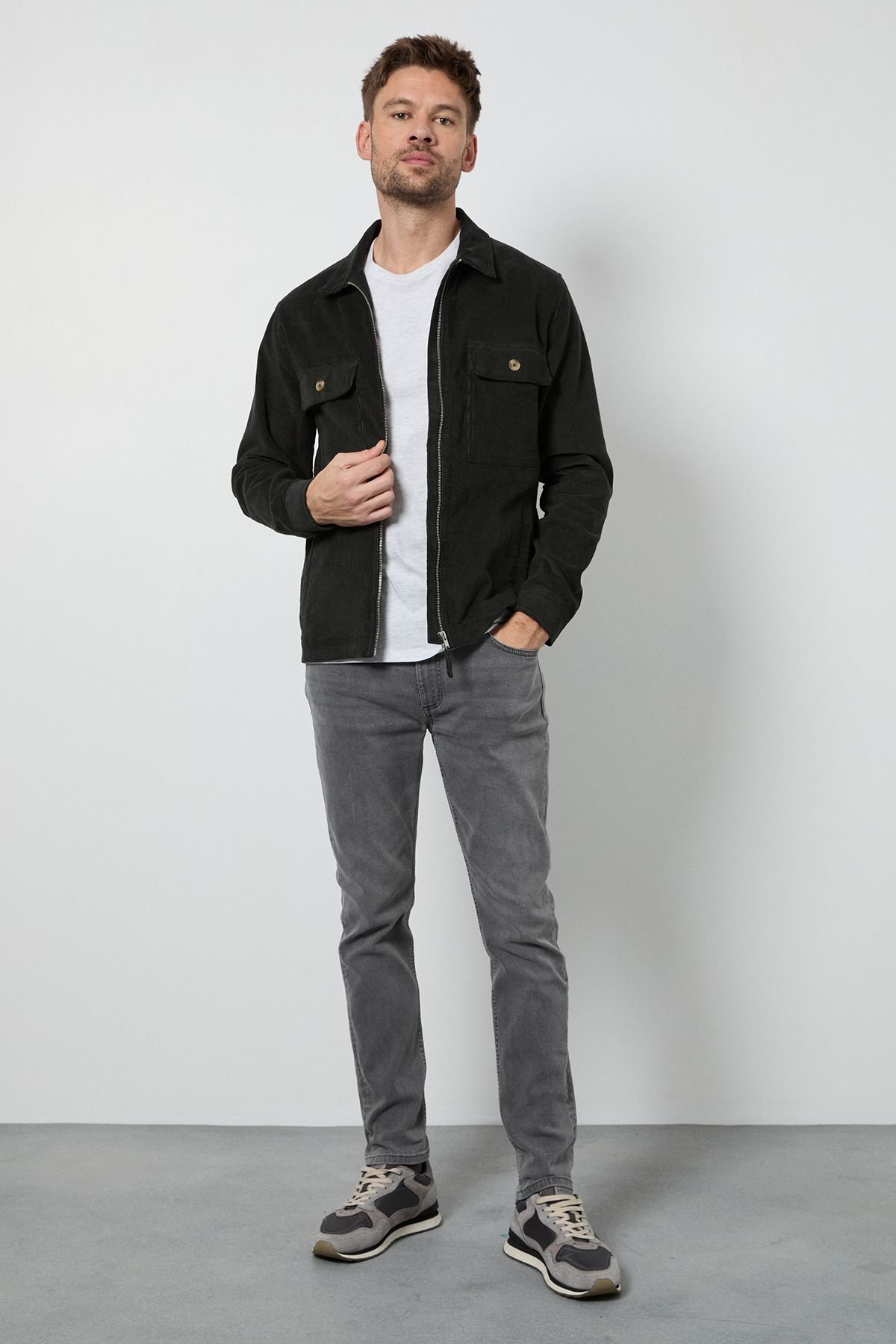 Burton Burton Men's Grey Stretch Skinny Fit Jeans - 2