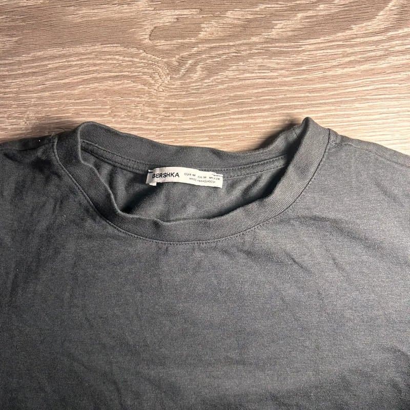 Bershka ruched crop top dark grey