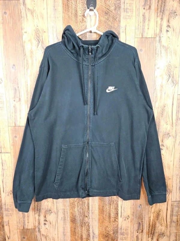 Nike Nike Hoodie Full Zip Black Small Logo Zip Up Sweatshirt XL
