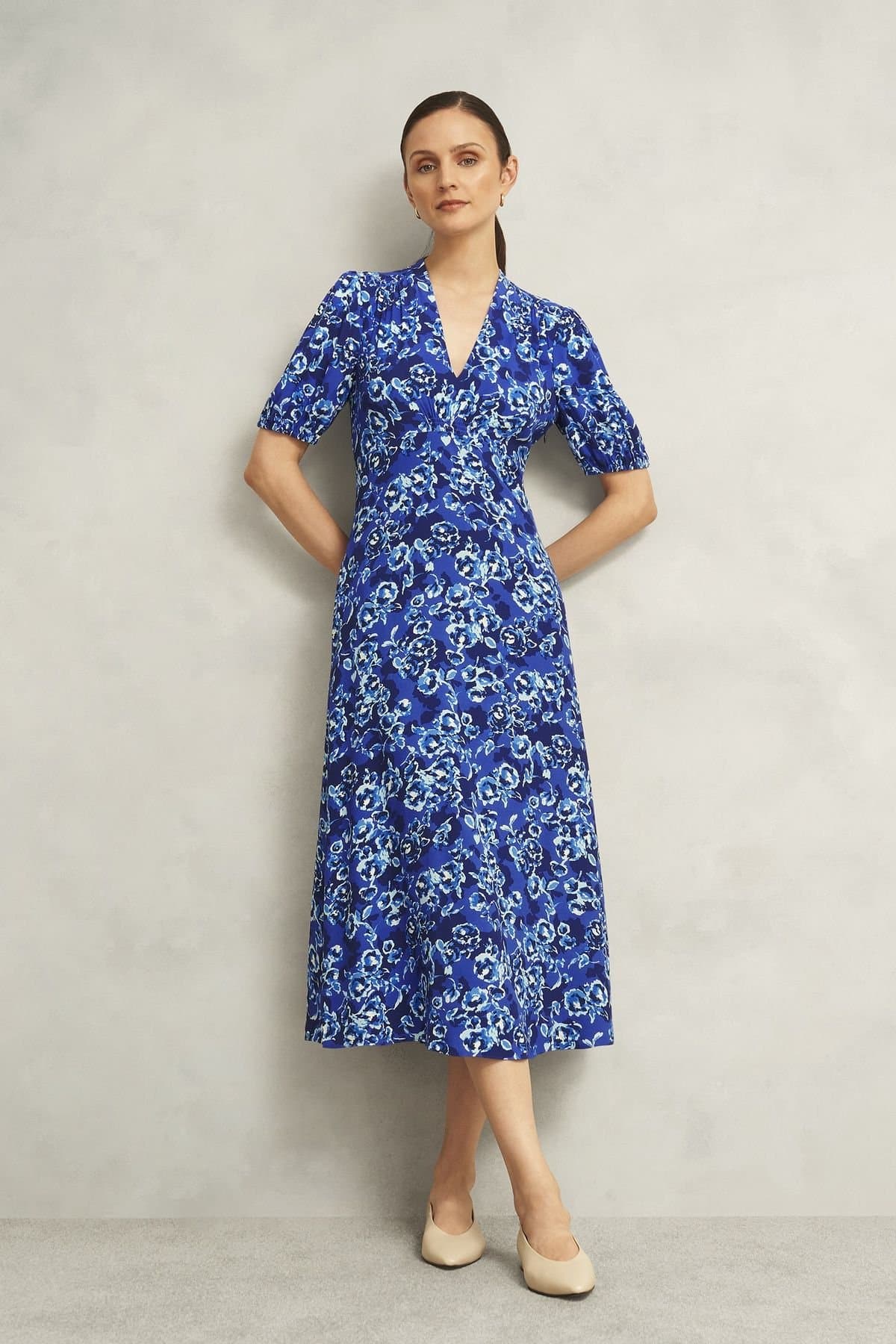 Hobbs London Hobbs London Women's Sidonie Floral Dress in Cobalt