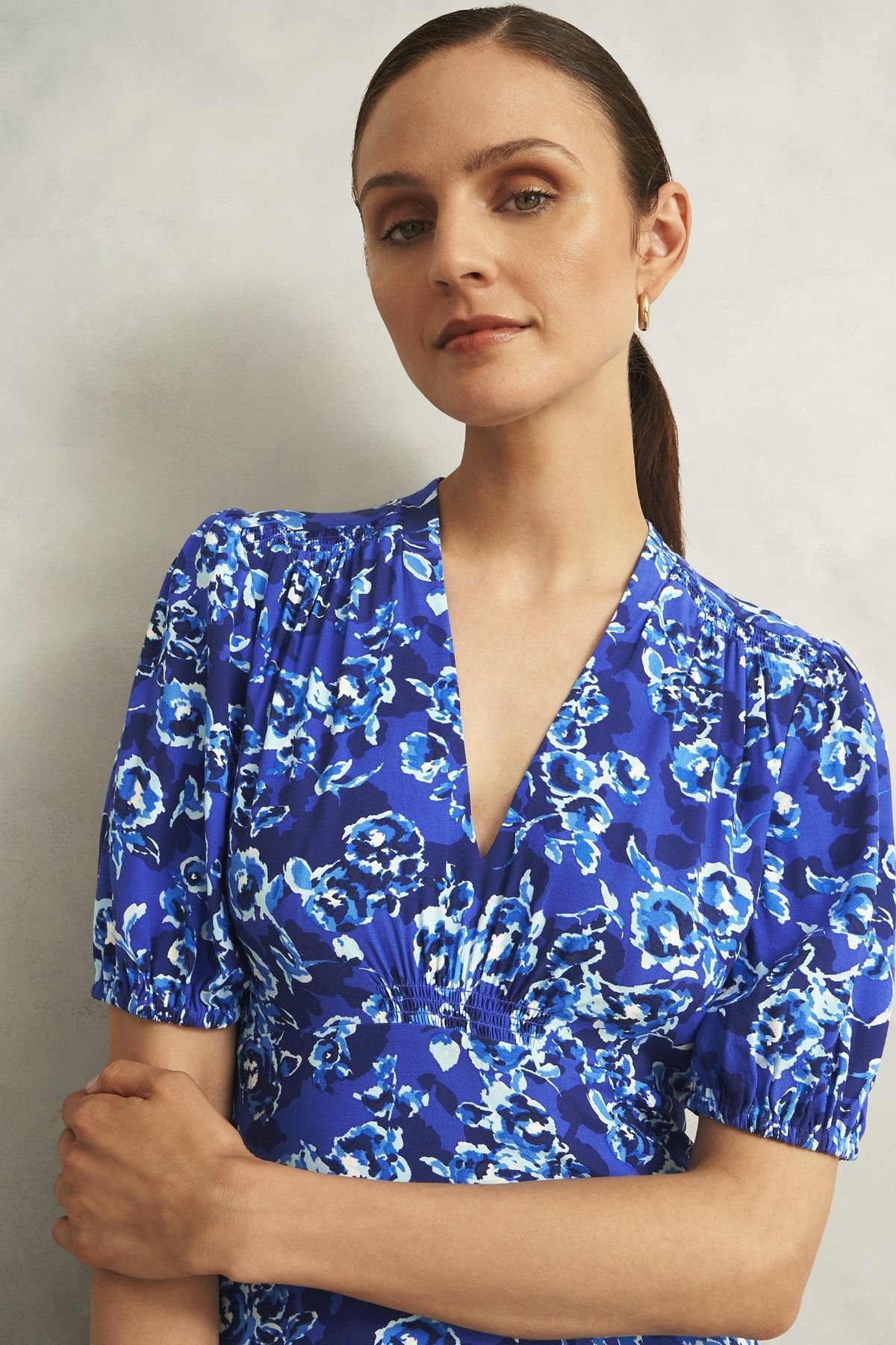 Hobbs London Hobbs London Women's Sidonie Floral Dress in Cobalt - 3