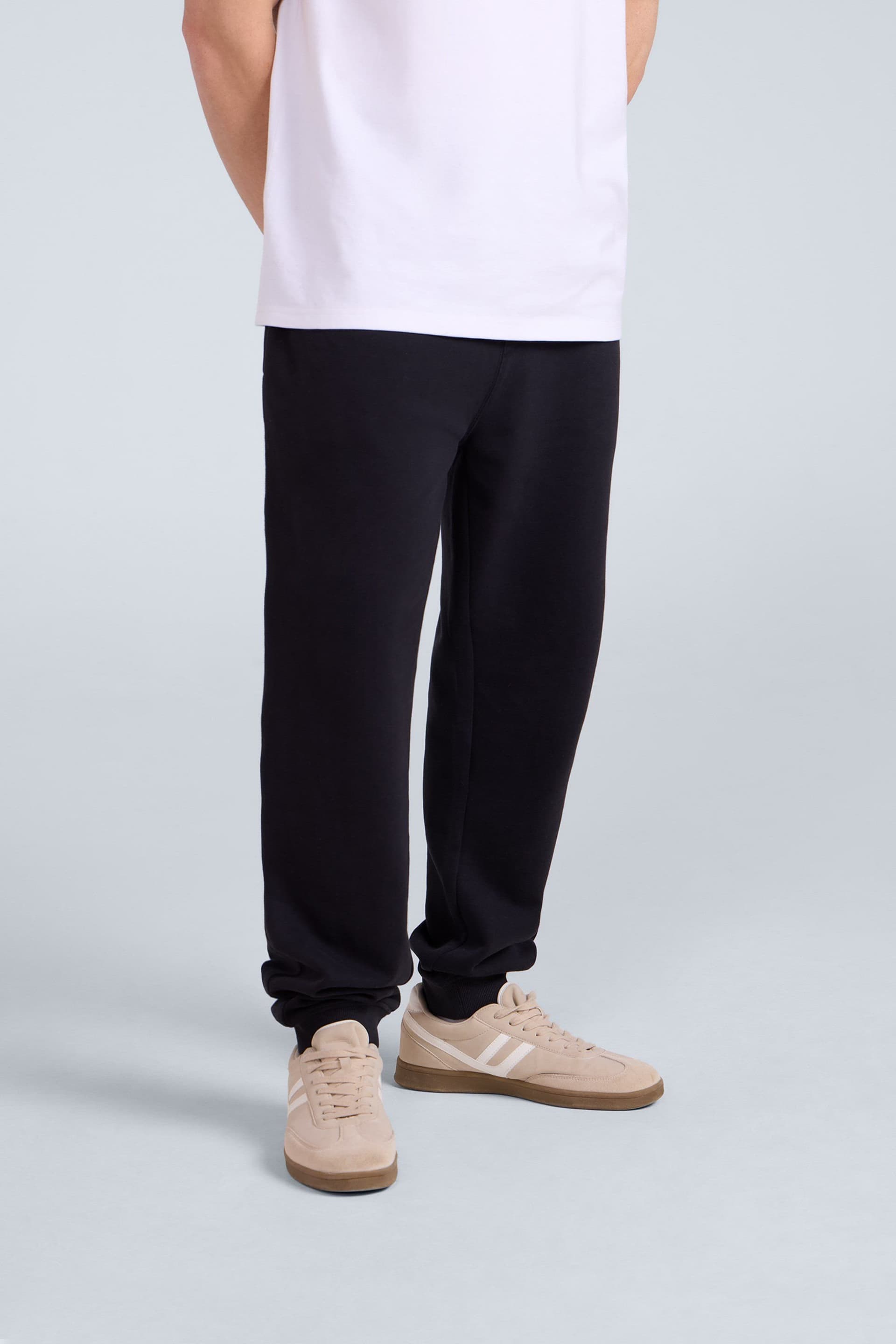 Animal Animal Men's 'Driver' Elastic Waistband Drawcord Fastening Cotton Casual Joggers in Black