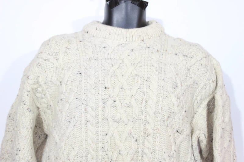 Acorn Vintage Acorn Aran Knit Womens Jumper Sweater Wool Cable Knit Speckled