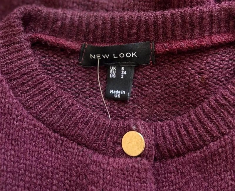 New Look Burgundy Knit Short Sleeve Cardigan - Size 6