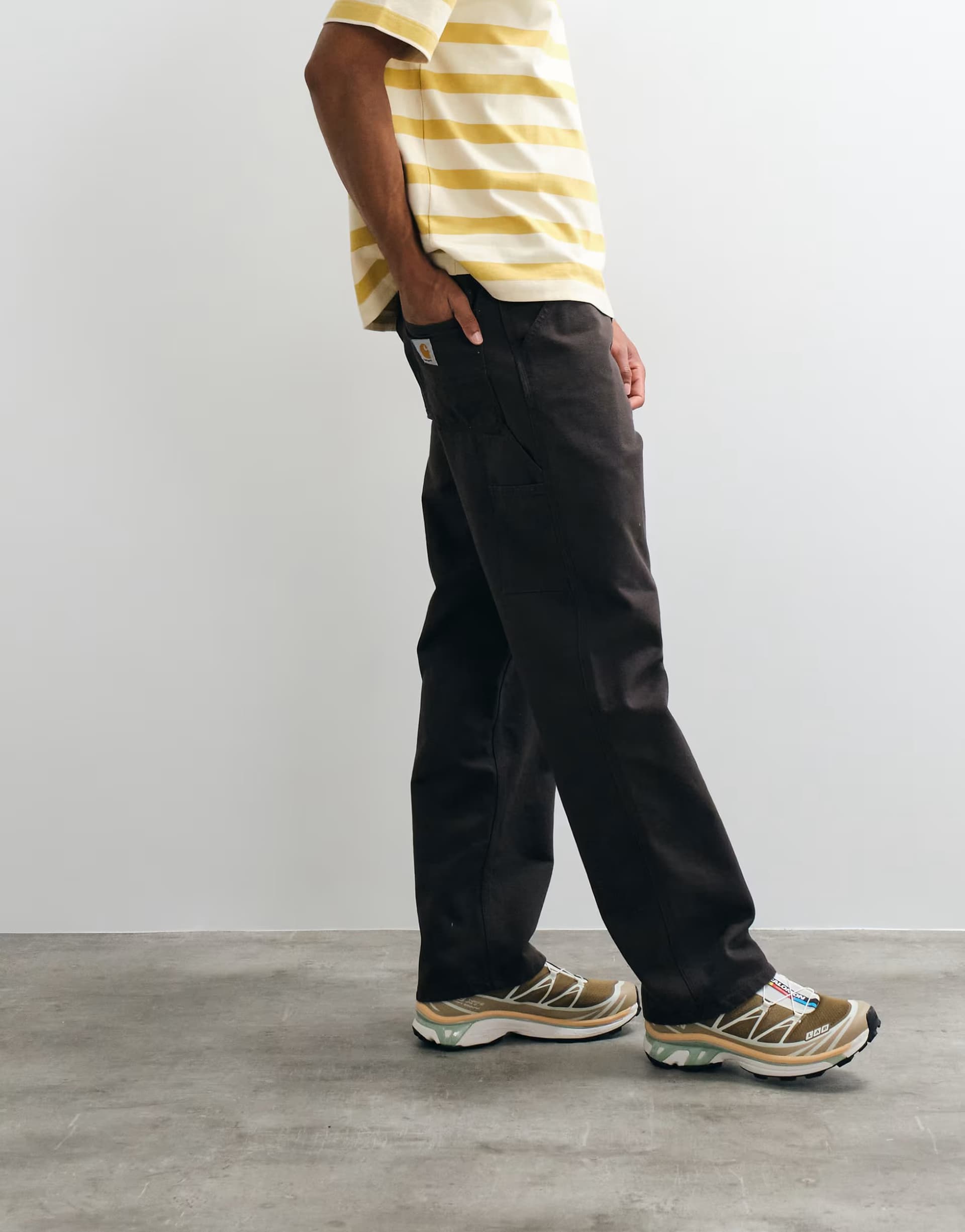 ASOS Carhartt WIP Single Knee relaxed fit trousers in dark brown