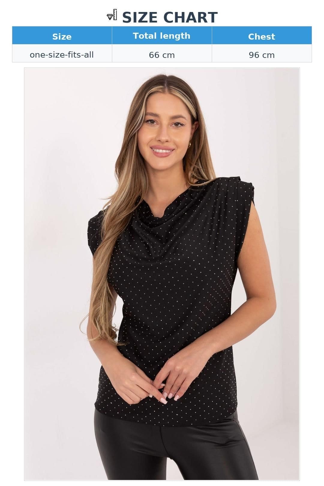 Love Lace Love Lace Women's Elegant Sleeveless Blouse with Jet Applique in Black - 4