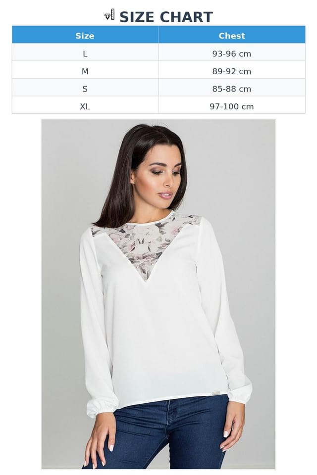 Love Lace Love Lace Women's Pattern Neckline Blouse With Back Slit Sleeves in White - 3