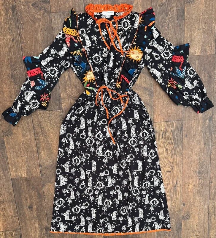 Never Fully Dressed RARE!Rrp £140!Nfd Leopard Dress Birthday Hen Party Winter Wedding Cruise Date Statement 14
