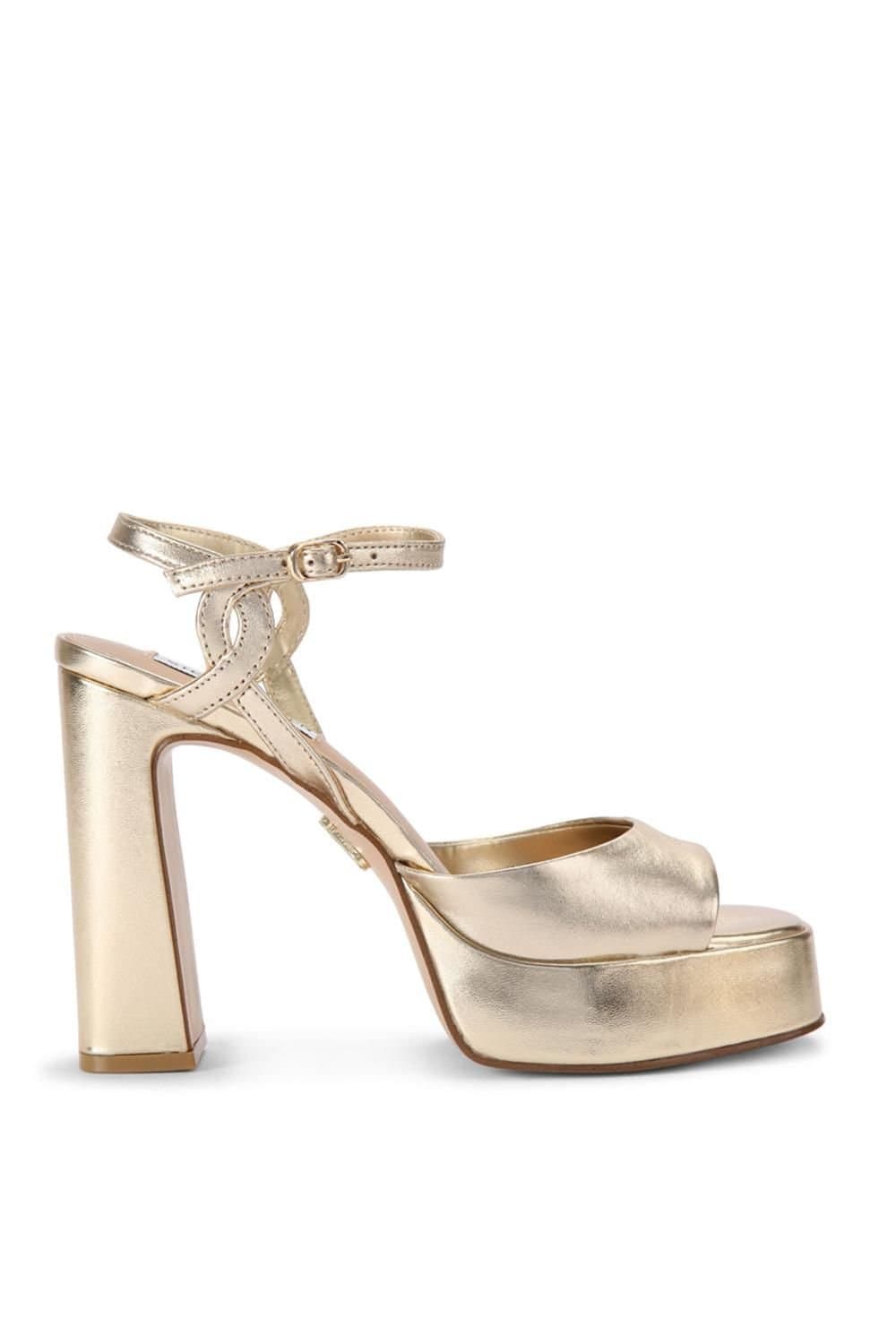 Steve Madden STEVE MADDEN Women's 'Miliana Gold' Leather Heels in Gold