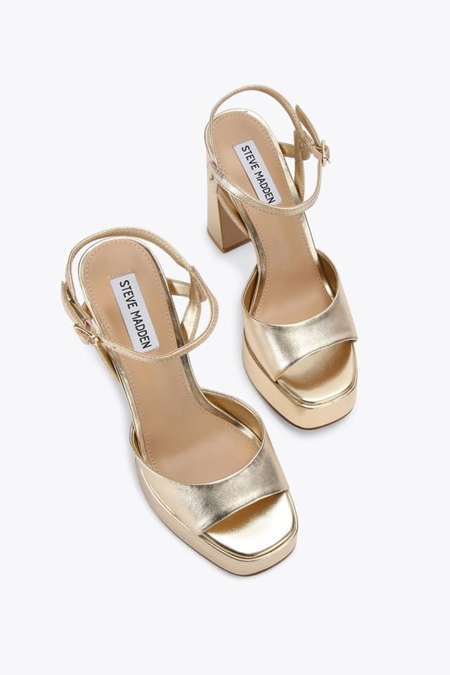 Steve Madden STEVE MADDEN Women's 'Miliana Gold' Leather Heels in Gold - 2