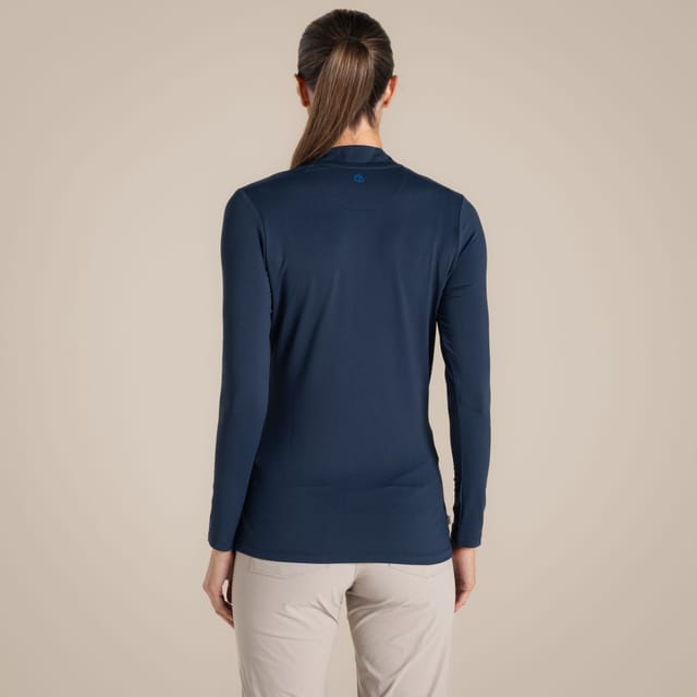 Craghoppers Craghoppers Women's NosiLife Insect-Repellent Long Sleeved Golf Mock Neck Top in Navy - 3
