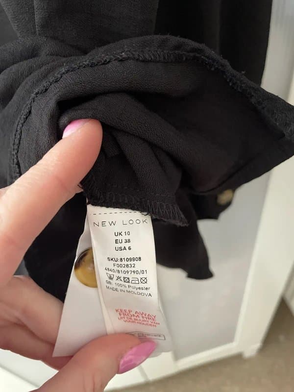 New Look New Look black linen look shirt size 10