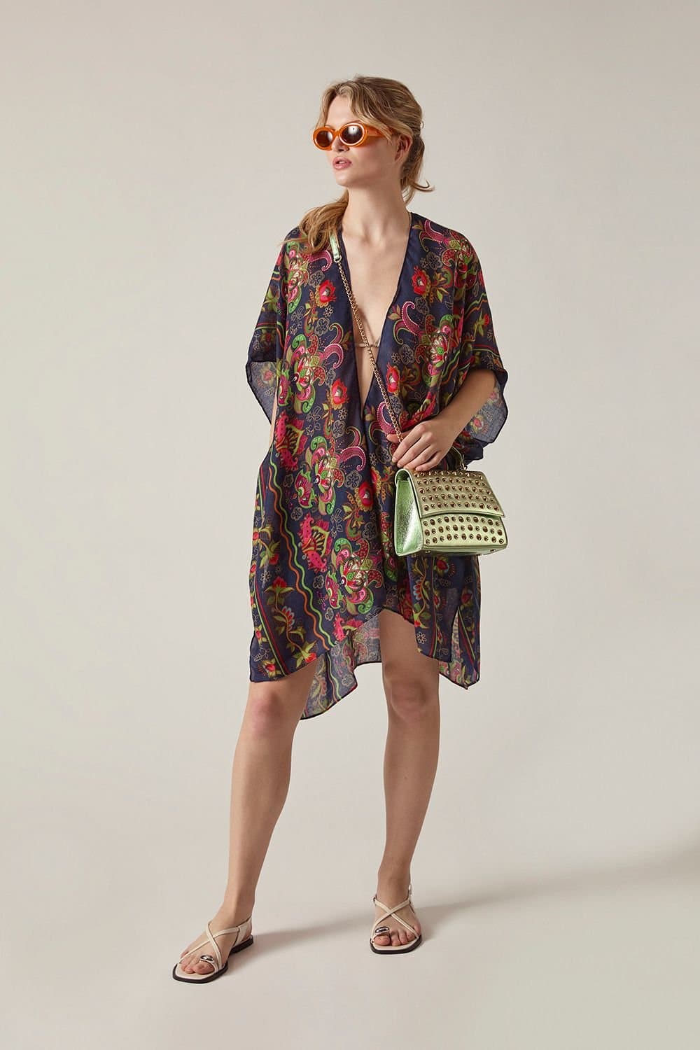 James Lakeland James Lakeland Women's Navy Paisley Floral Kaftan