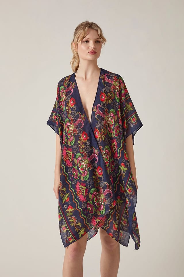 James Lakeland James Lakeland Women's Navy Paisley Floral Kaftan - 3