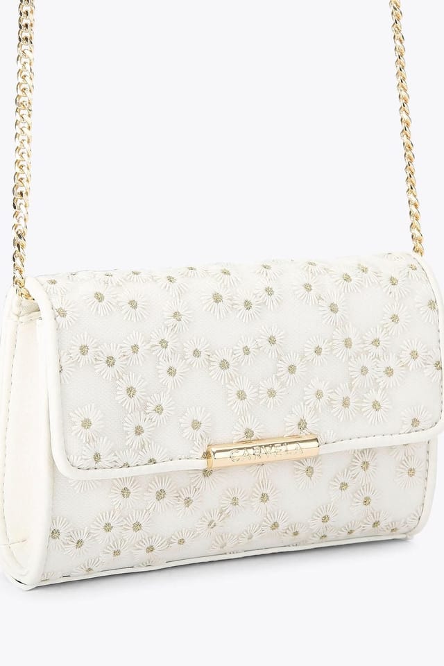 Carvela Carvela Women's 'Positano Daisy Clutch' Bag in Cream - 2
