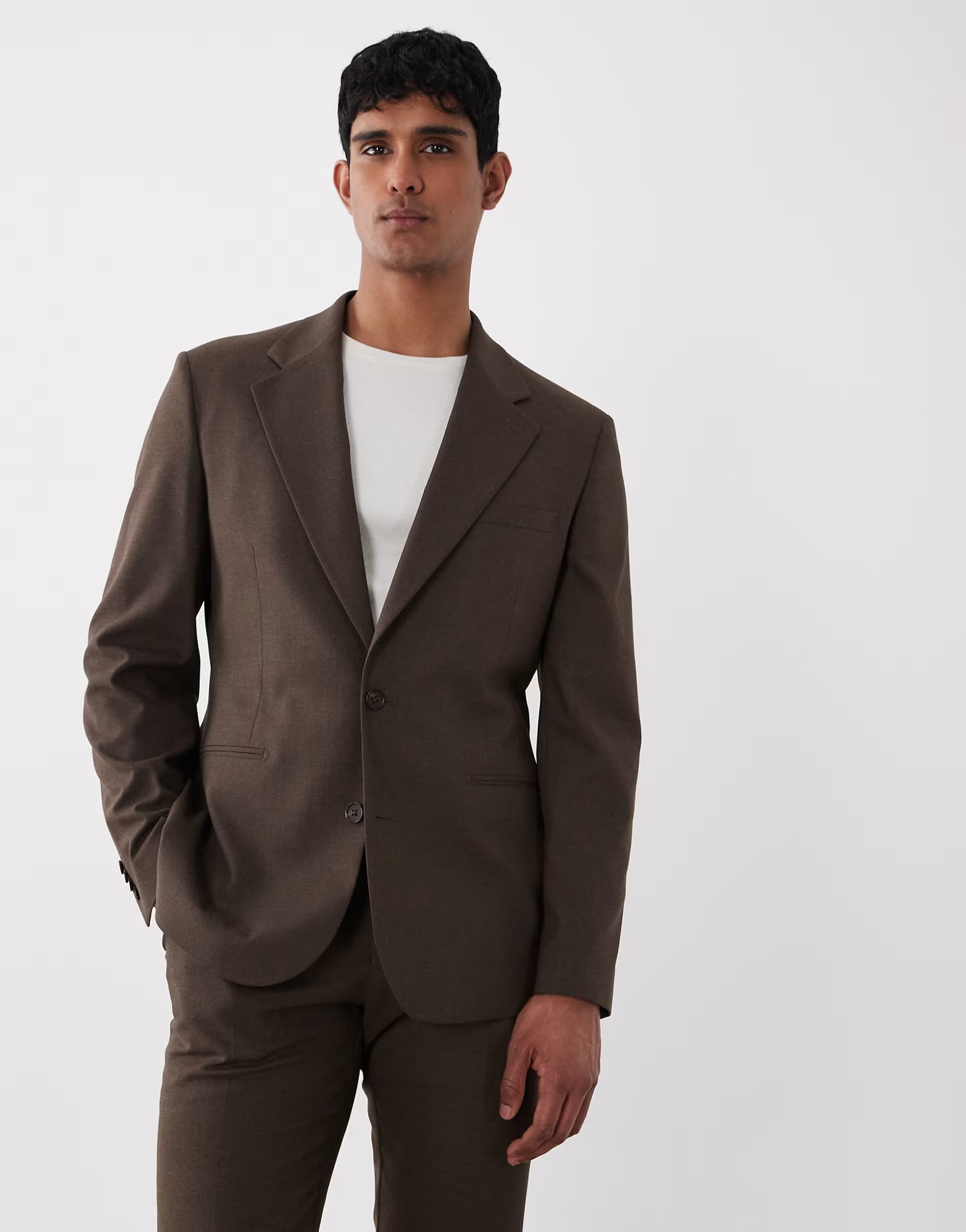 ASOS ASOS DESIGN slim suit blazer in brown marl