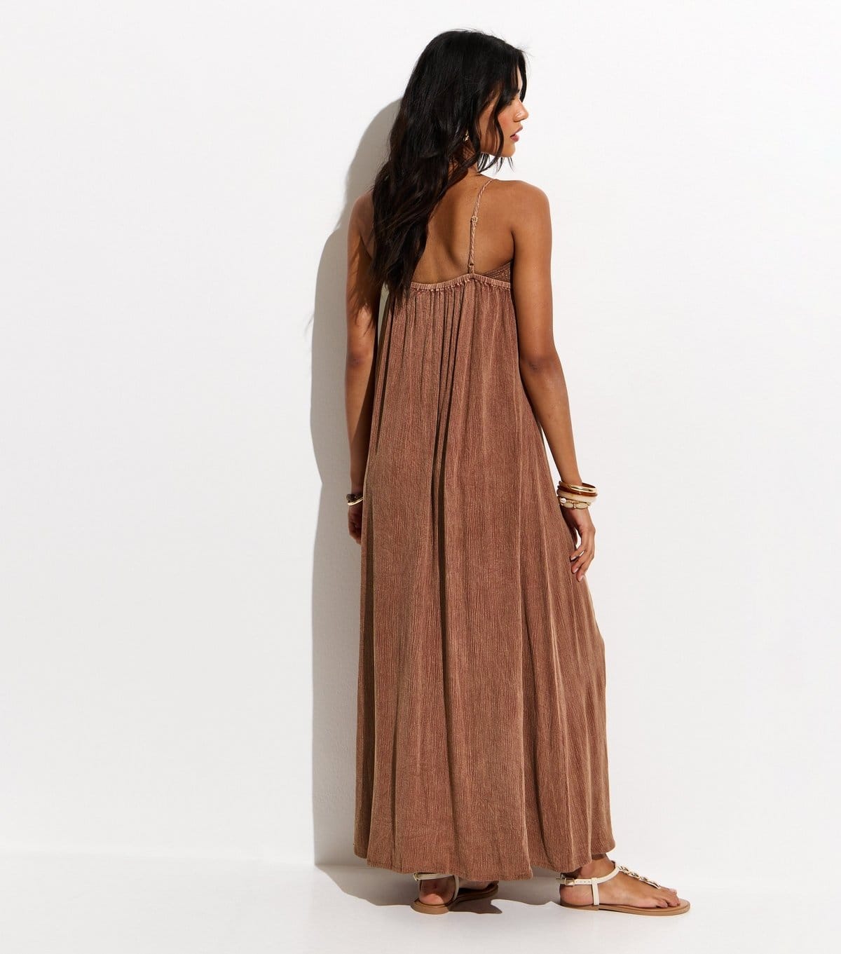 New Look Women's Light Brown Sequin Trim Beach Maxi Dress New Look - 4