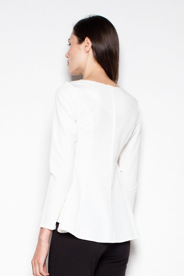 Love Lace Love Lace Women's Asymmetrical Draped Blouse in White - 3
