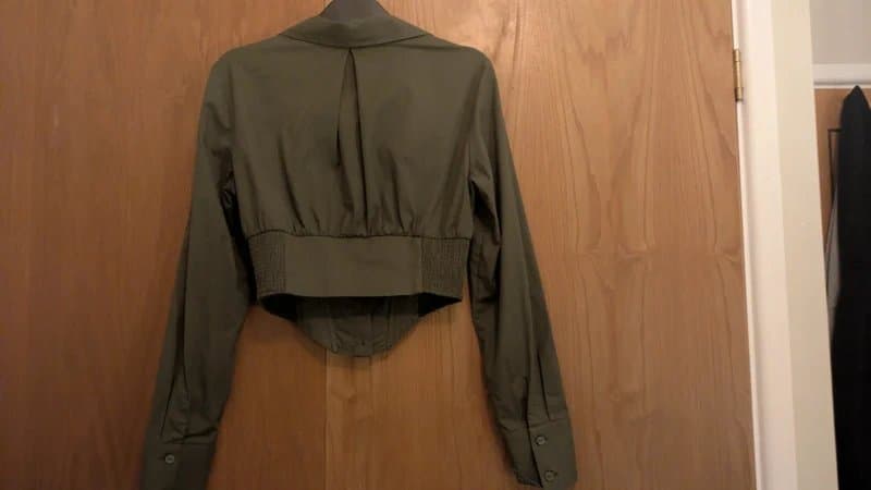Bershka Bershka Green corset shirt cropped