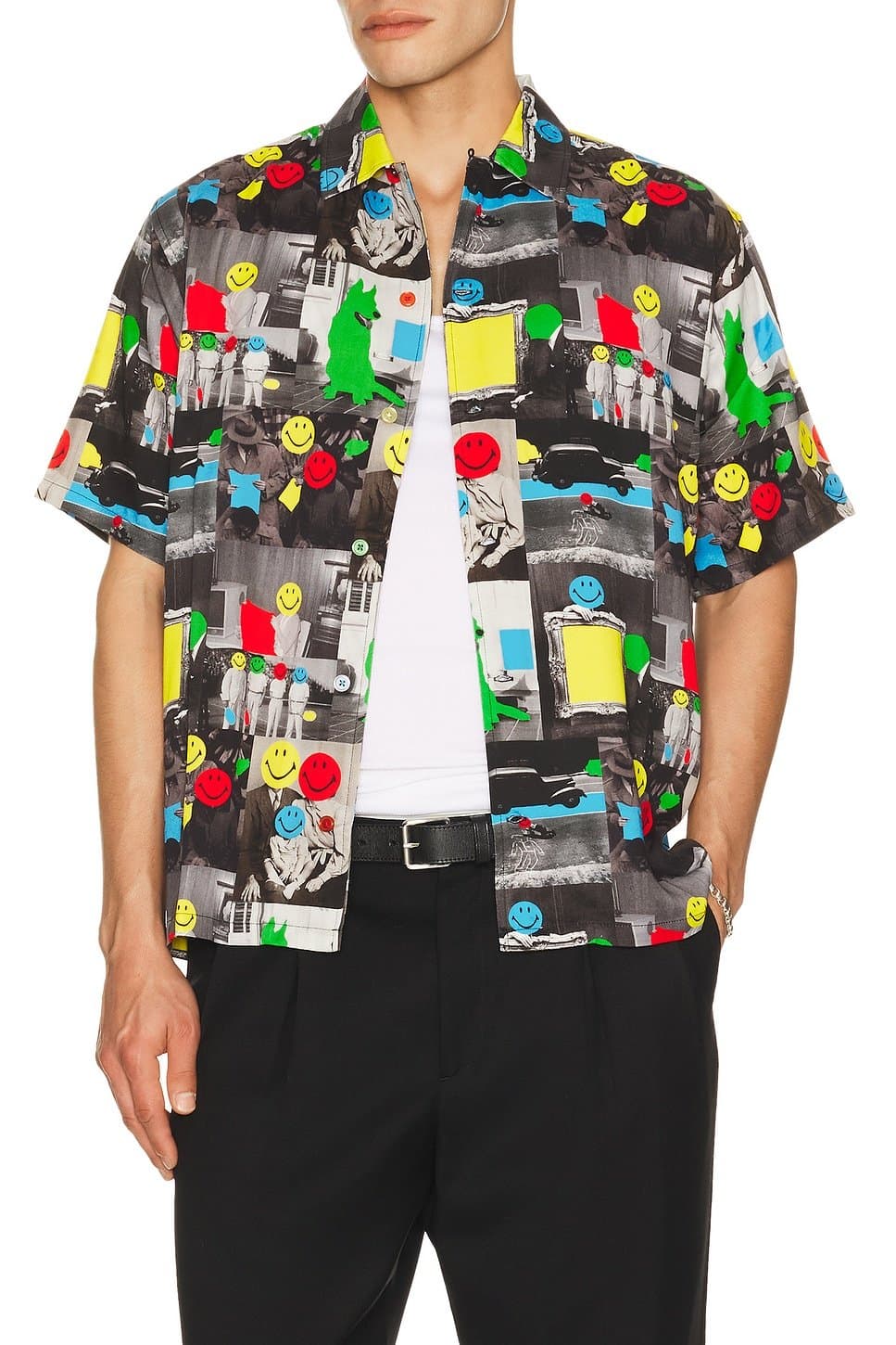revolve Smiley Collage Woven Shirt