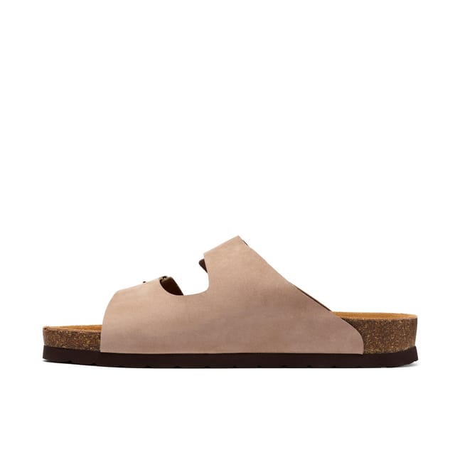 Clarks Clarks Men's Sidmouth Strap Khaki Nubuck Sliders in Green - 2