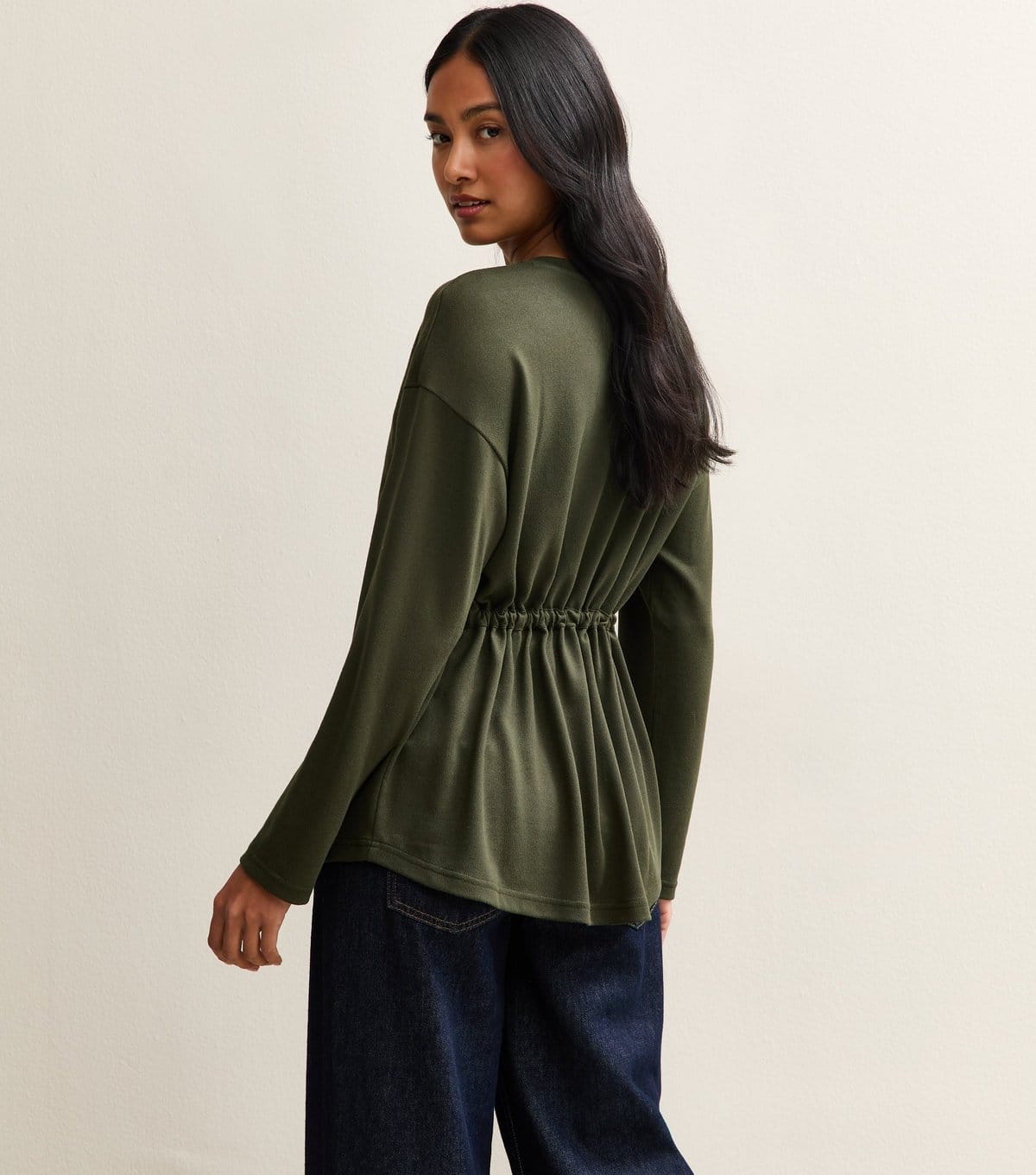 New Look Women's Dark Khaki Soft Touch Tie Waist Top New Look - 4