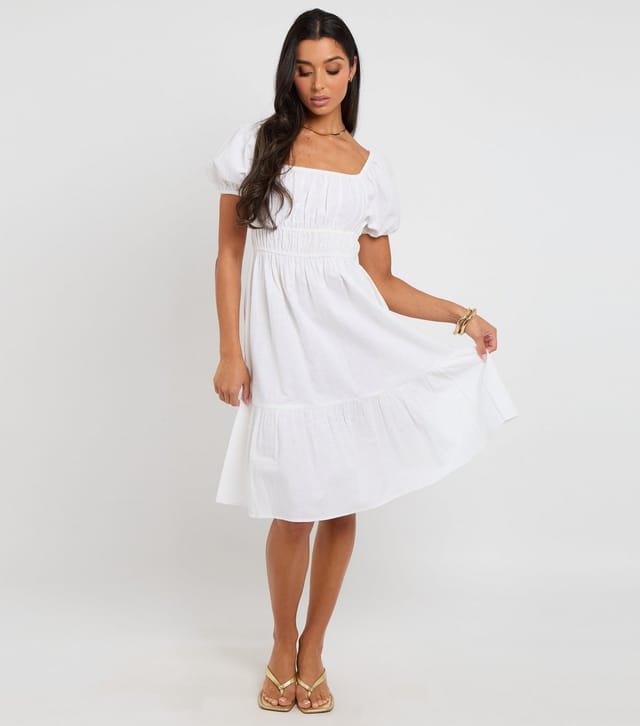 Urban Bliss Women's White Smocked Milkmaid Dress Urban Bliss New Look - 2