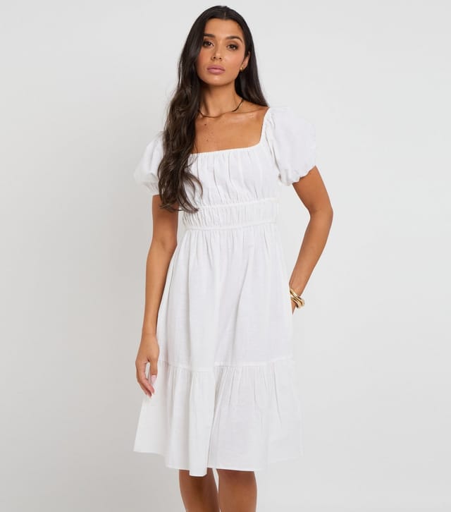 Urban Bliss Women's White Smocked Milkmaid Dress Urban Bliss New Look - 3
