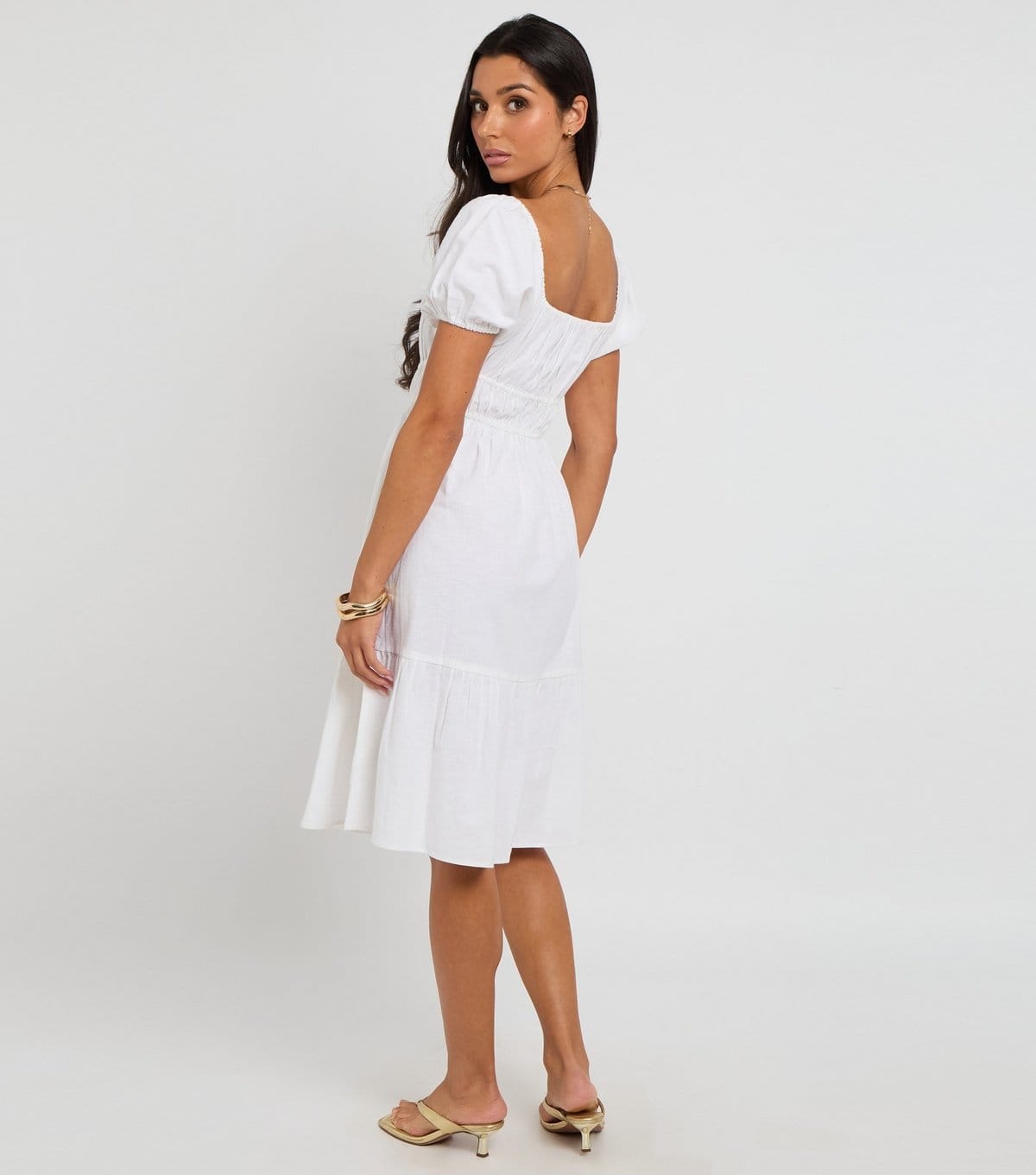 Urban Bliss Women's White Smocked Milkmaid Dress Urban Bliss New Look - 4