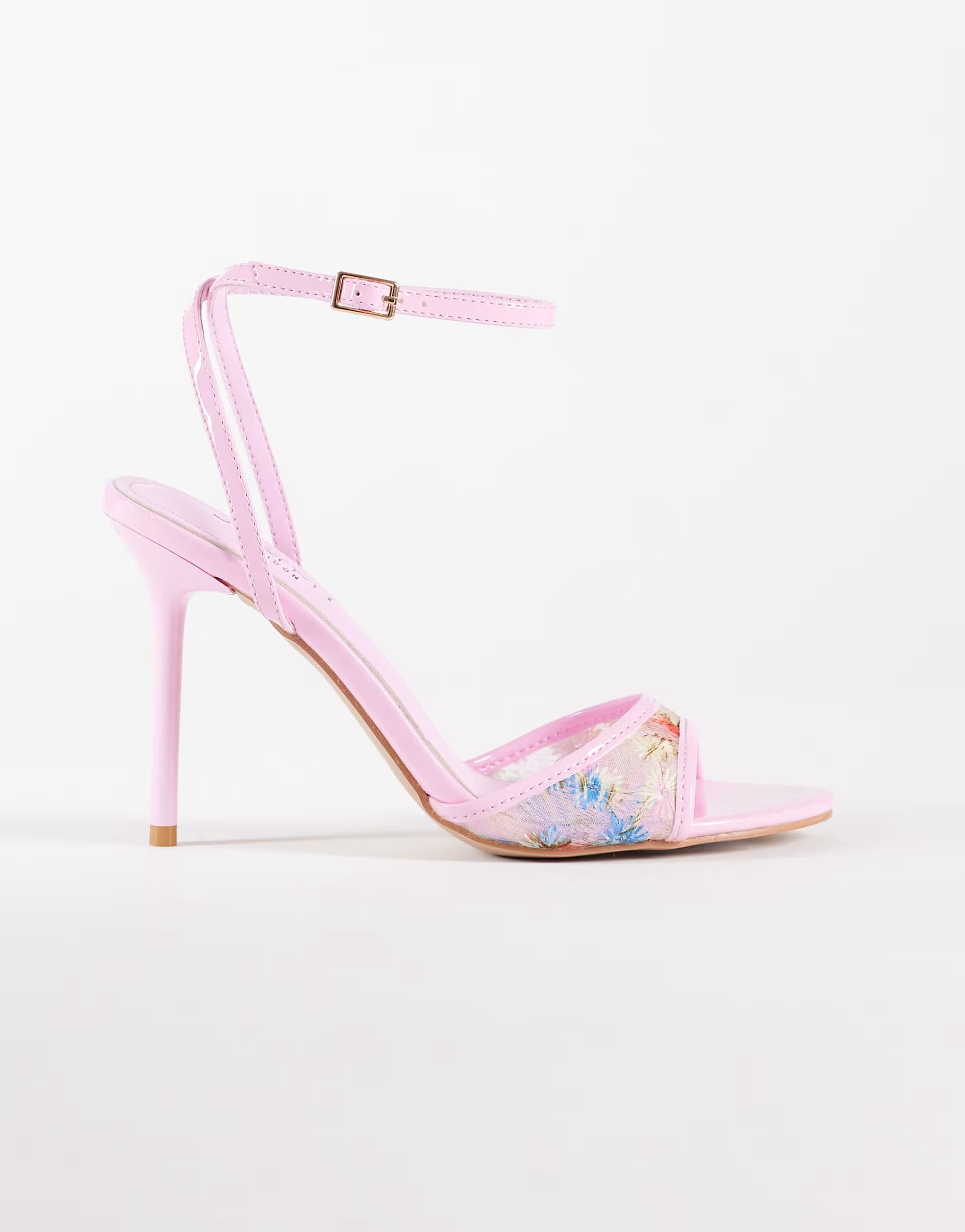 ASOS ASOS Simmi London Pink Flower Embellished Heeled Sandals
