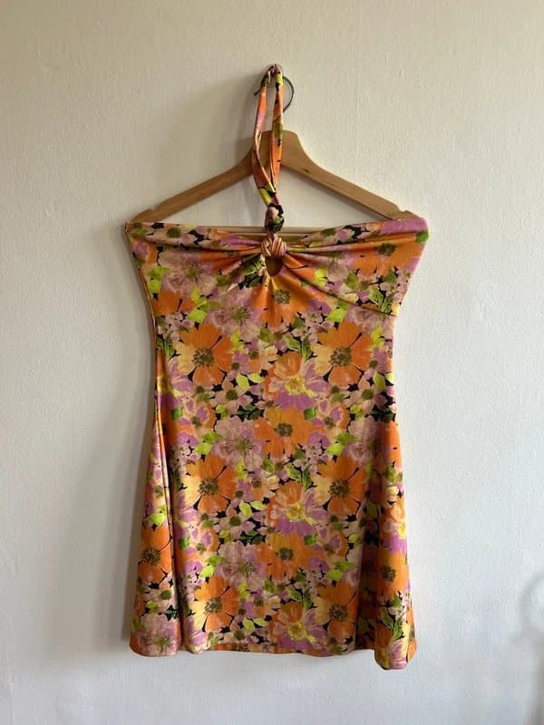 Topshop Topshop floral halter neck mini dress M